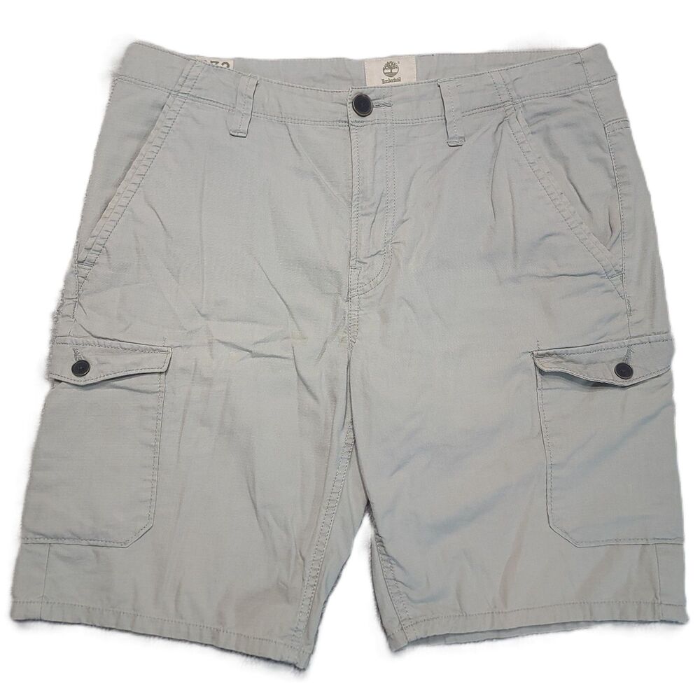 Timberland Grafton Lake Cargo Shorts Mens 32 (33x9) Utility Gray Cotton